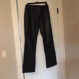 Leather pants, side zip